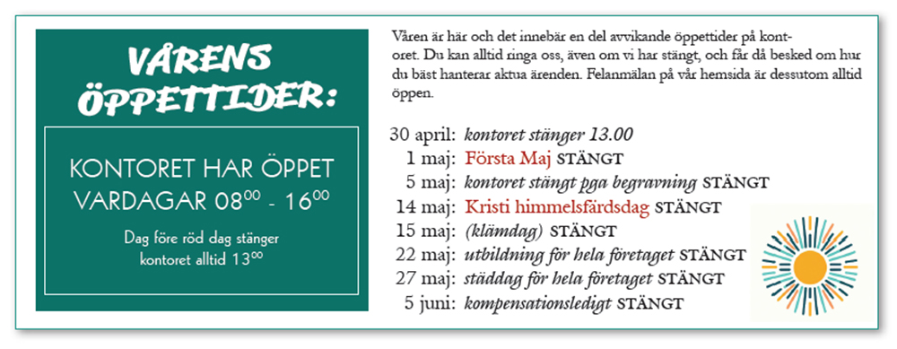 varens oppettider 2026